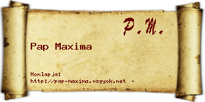 Pap Maxima névjegykártya